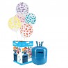 Bouteille d'Hélium Petite avec 30 Ballons Transparents à Pois