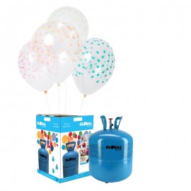 Bouteille d'Hélium Petite avec 30 Ballons avec Étoiles