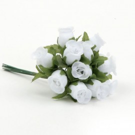 12 Petits Bouquets de Roses Blanches