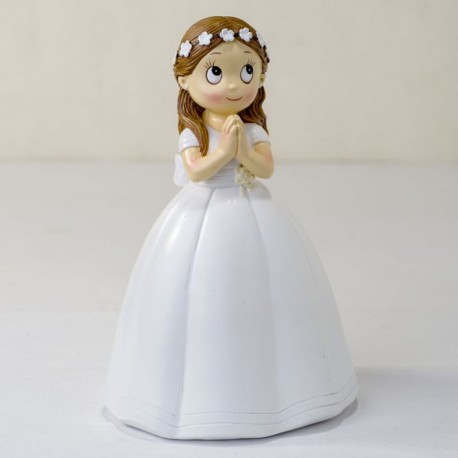 Figurine pour Gâteau Fille avec Couronne de Fleurs