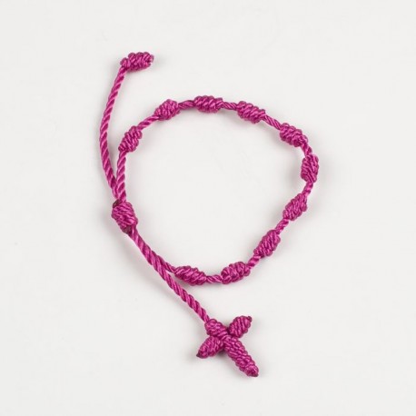 Bracelet Chapelet avec Croix Macramé