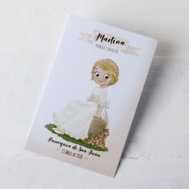 25 Invitations Fille Communion Assise sur un Banc 25 Invitations Fille Communion Assise sur un Banc