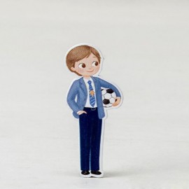 10 Figurines Garçon avec Balle 2D Adhésive 5,5 cm