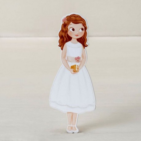 6 Figurines Fille avec Robe 2D Adhésive 11 cm