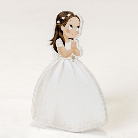 6 Figurines Fille avec Couronne 2D Adhésive 11 cm