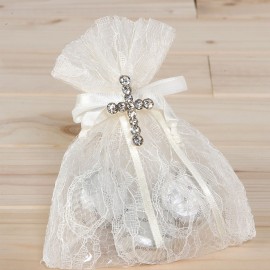 Sachet avec Broche Croix en Strass 3 Chocolats