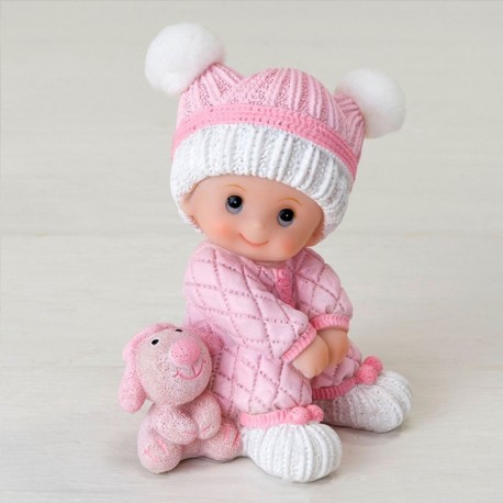 Figurine de Gâteau Bébé Assis avec Peluche