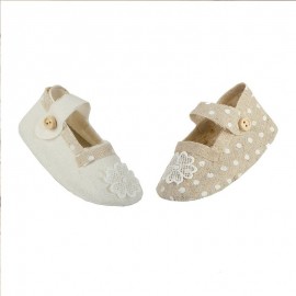 12 Chaussons Ivoire et Beige 9,5 cm x 4 cm