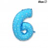 Ballon Numéro 6 Bleu Avec Étoiles 81 cm