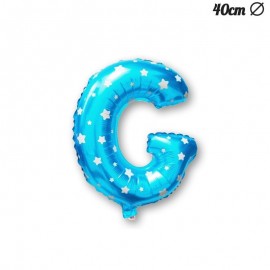 Ballon Lettre G Bleu Avec Etoiles 40 cm