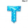Ballon Lettre T Bleu Avec Etoiles 40 cm