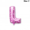 Ballon Lettre L Rose Avec Coeurs 40 cm