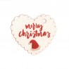 30 Cartes Coeur Merry Christmas 5 x 4 cm