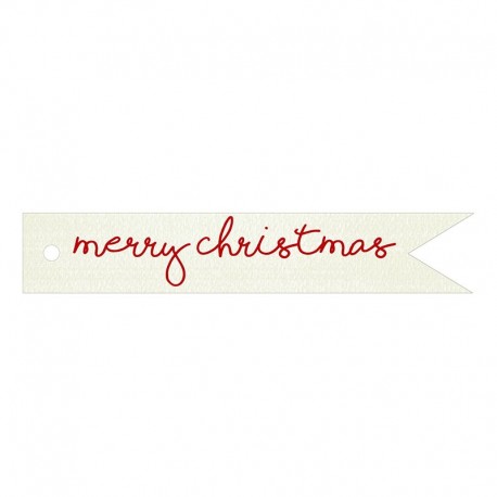 20 Cartes Banderole Merry Christmas 11x2 cm