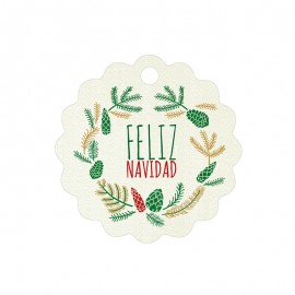 28 Cartes Ondulées Lisière Feliz Navidad 4 cm