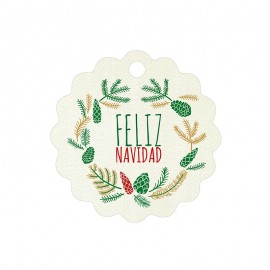 28 Cartes Ondulées Lisière Feliz Navidad 4 cm