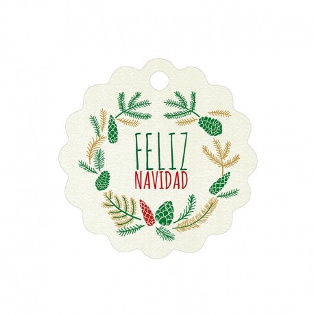 28 Cartes Ondulées Lisière Feliz Navidad 4 cm