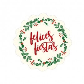 5 Etiquettes Adhésives Ondulées Felices Fiestas Lisière