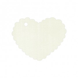 30 Cartes Blanches en forme de Coeur 5 x 4 cm