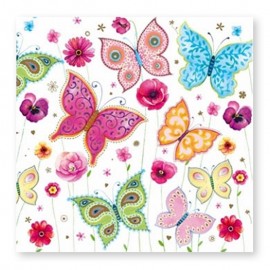 20 Serviettes Avec Papillons 33 cm 20 Serviettes Avec Papillons 33 cm