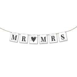 Fanion Mr & Mrs Avec Coeur 77 cm