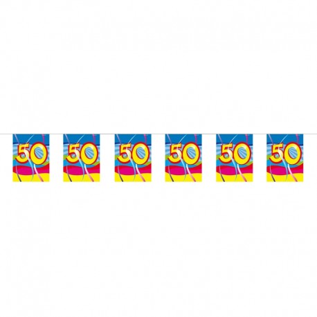Drapeau 50 ans Avec Tourbillons