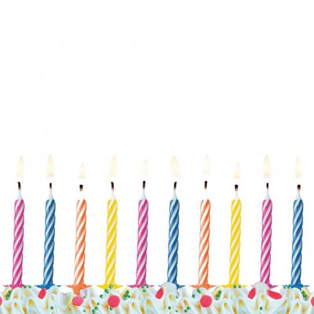 10 Bougies Rayées Pour Anniversaire
