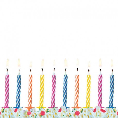 10 Bougies Rayées Pour Anniversaire