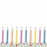 10 Bougies Rayées Pour Anniversaire