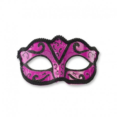 Masque Noir et Rose Fuschia