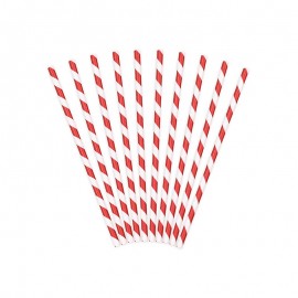 10 Pailles en Papier Avec Rayures