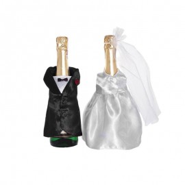 2 Couvercles Pour Bouteille de Champagne Forme Mariés