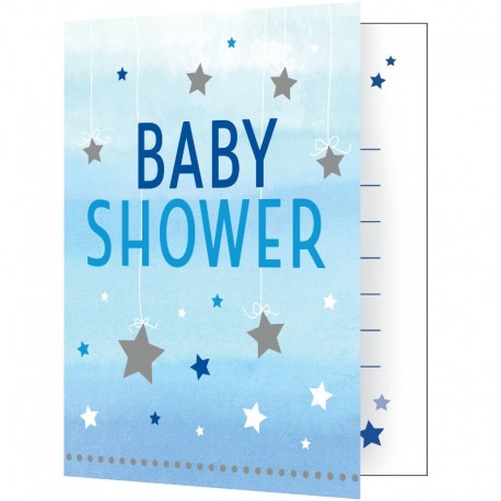8 Invitations Baby Shower Little Stars