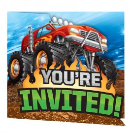 8 Invitations "Monster Truck"