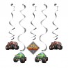 5 Décorations Suspendues "Monster Truck"
