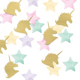 Confettis Licorne Doré Métallisé