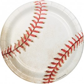 8 Assiettes Baseball 18 cm