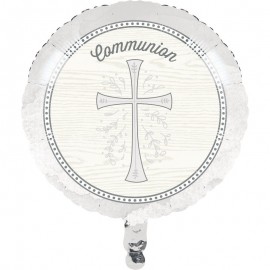 Ballom Helium Communion Croix Argent 45 Cm