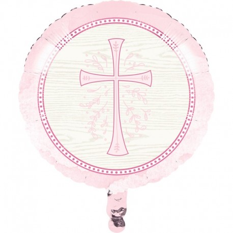 Ballon Brillant Croix Rose 45 Cm