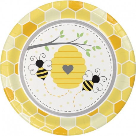 8 Assiettes Abeilles Baby 23 cm