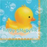16 Serviettes motifs Canard pour Baby Shower 33 cm