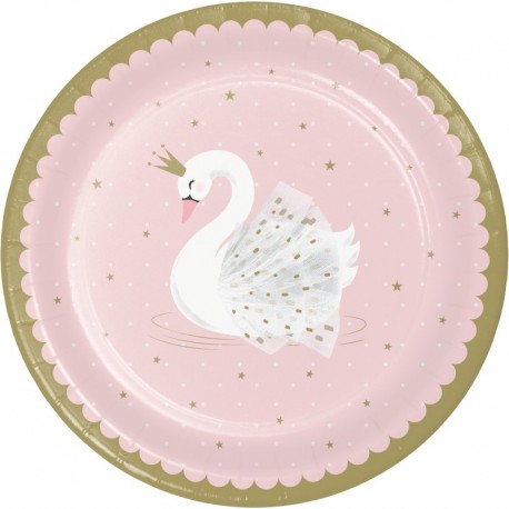 8 Assiettes Cygne 23 cm