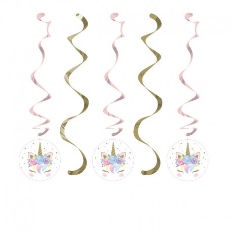 5 Suspensions Bébé Licorne