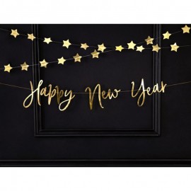 Bannière Happy New Year Dorée 66 x 18 cm