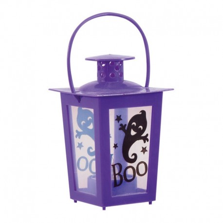 Mini Lanterne Fantomes Lilas avec Bougie Lumineuse