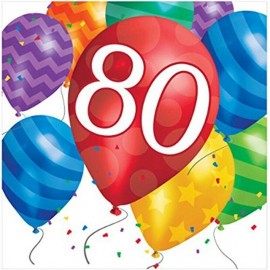 16 Serviettes de Table 80 ans Ballons