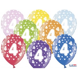Ballons Chiffre 4 Ronds 32 cm