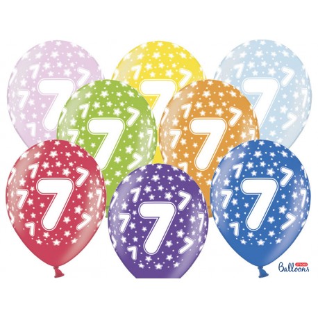 Ballons Chiffre 7 Ronds 32 cm