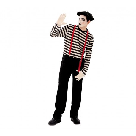 Déguisement de Mime avec Bretelles Rouges pour Homme