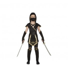 Déguisement de Ninja Noir et Doré pour Fille